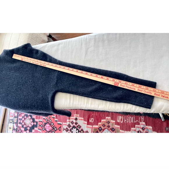 VINCE Dark Gray Brushed Cashmere Funnel Neck Sweater - XS - Picture 10 of 11